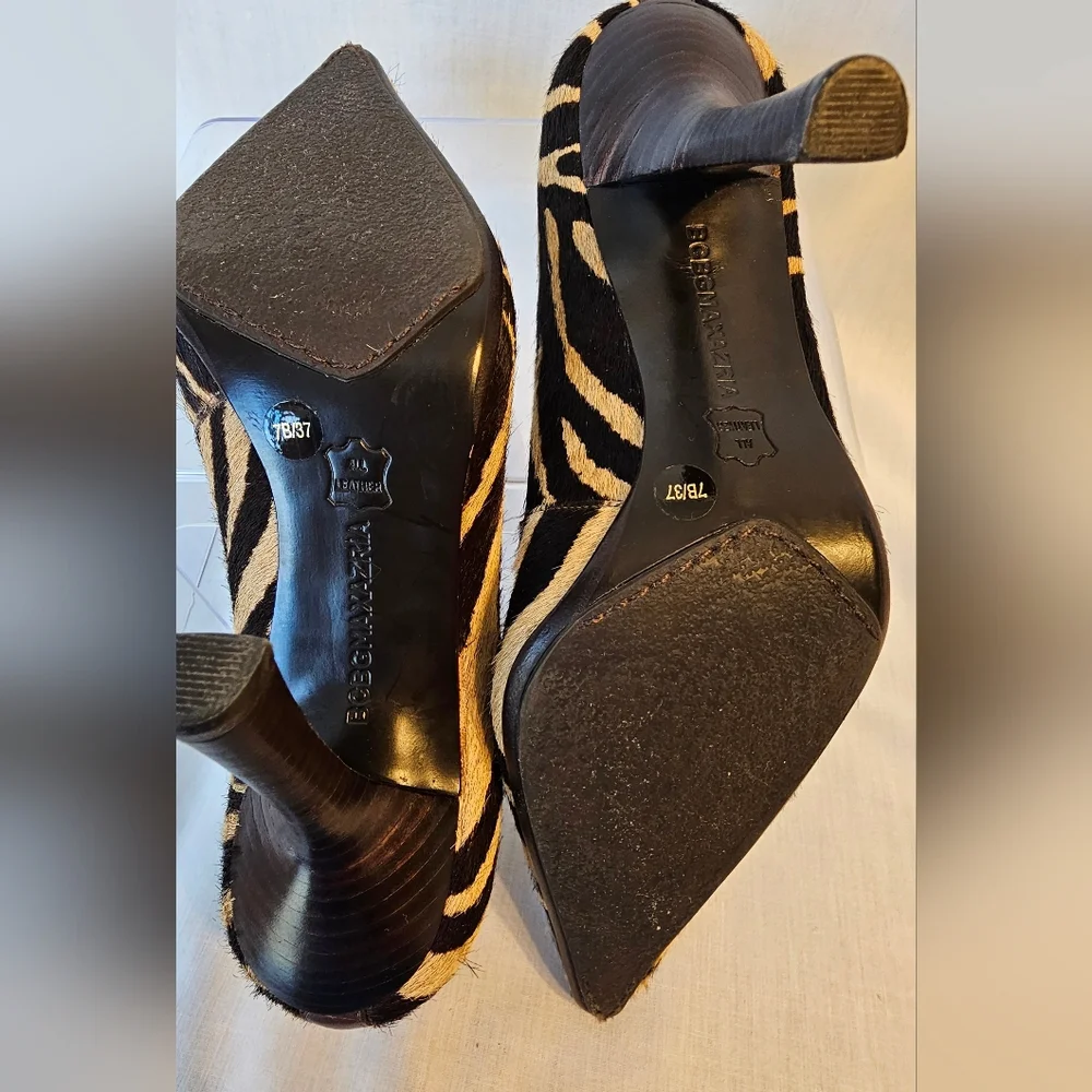 Stunning Calf Hair Zebra Print Women's Heels - Picture 5 of 6